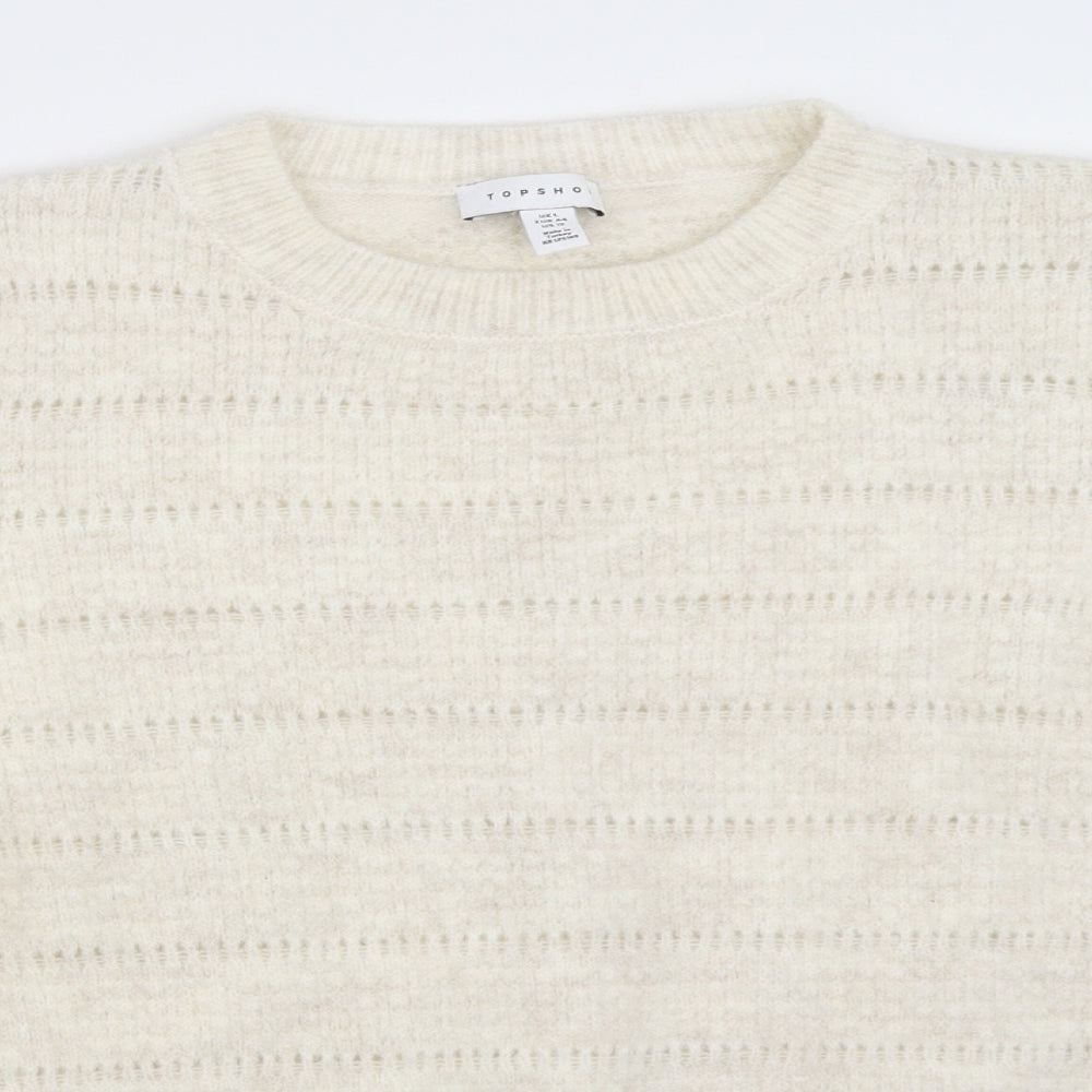 Womens UK Size L Topshop Ivory Pullover Jumper