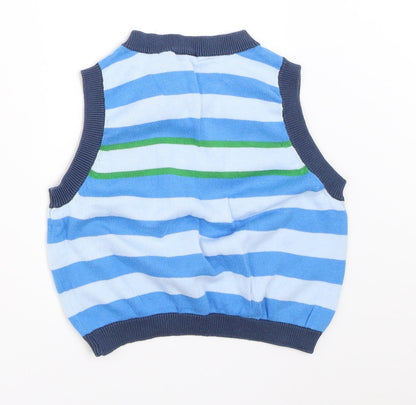 NEXT Boys Blue Striped  Vest Jumper Size 12-18 Months