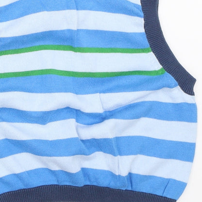 NEXT Boys Blue Striped  Vest Jumper Size 12-18 Months