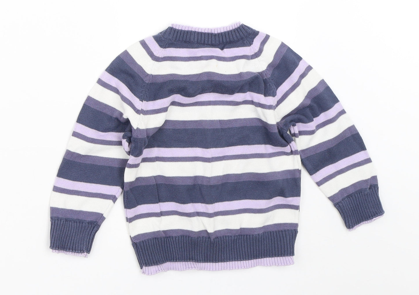 Matalan Girls Purple Striped  Pullover Jumper Size 12-18 Months