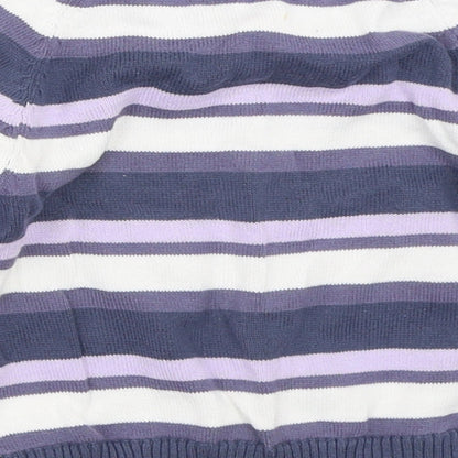 Matalan Girls Purple Striped  Pullover Jumper Size 12-18 Months