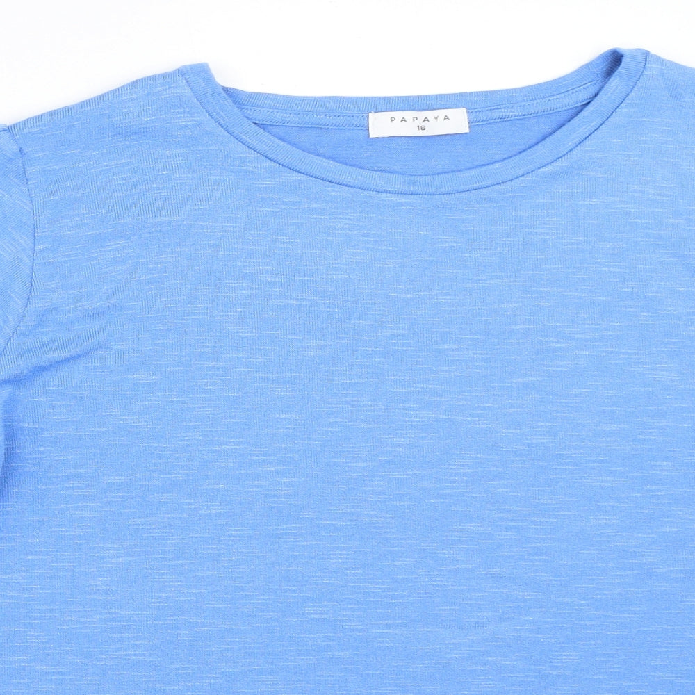 Womens UK Size 16 Papaya Blue Pullover Jumper