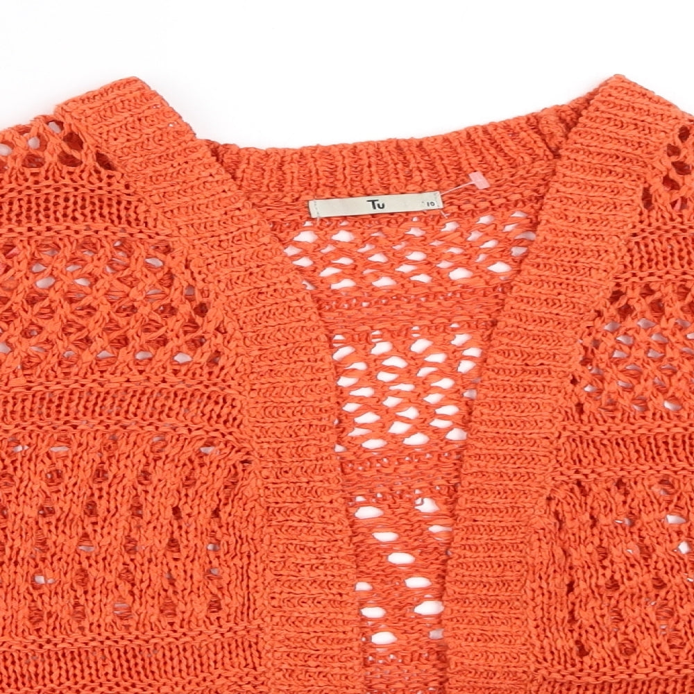 TU Womens Orange   Cardigan Jumper Size 10