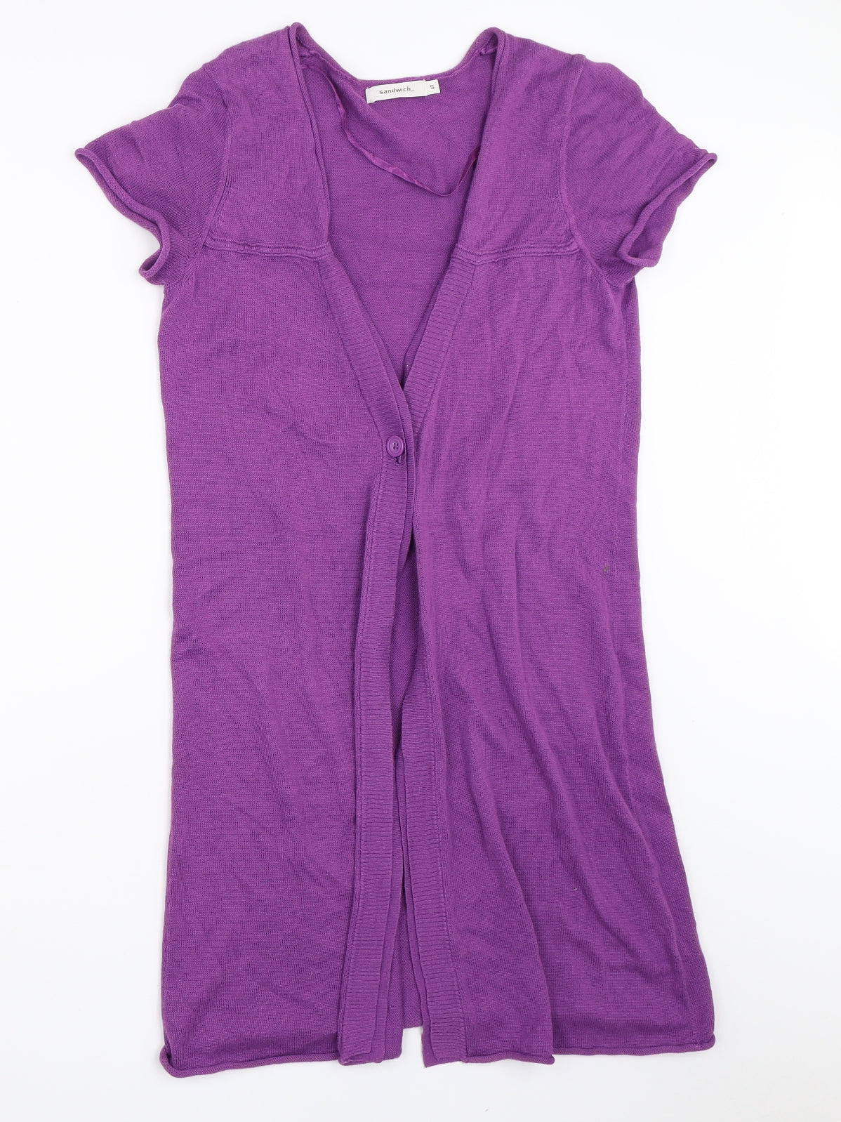 Womens UK Size S Sandwich Purple Cardigan Jumper