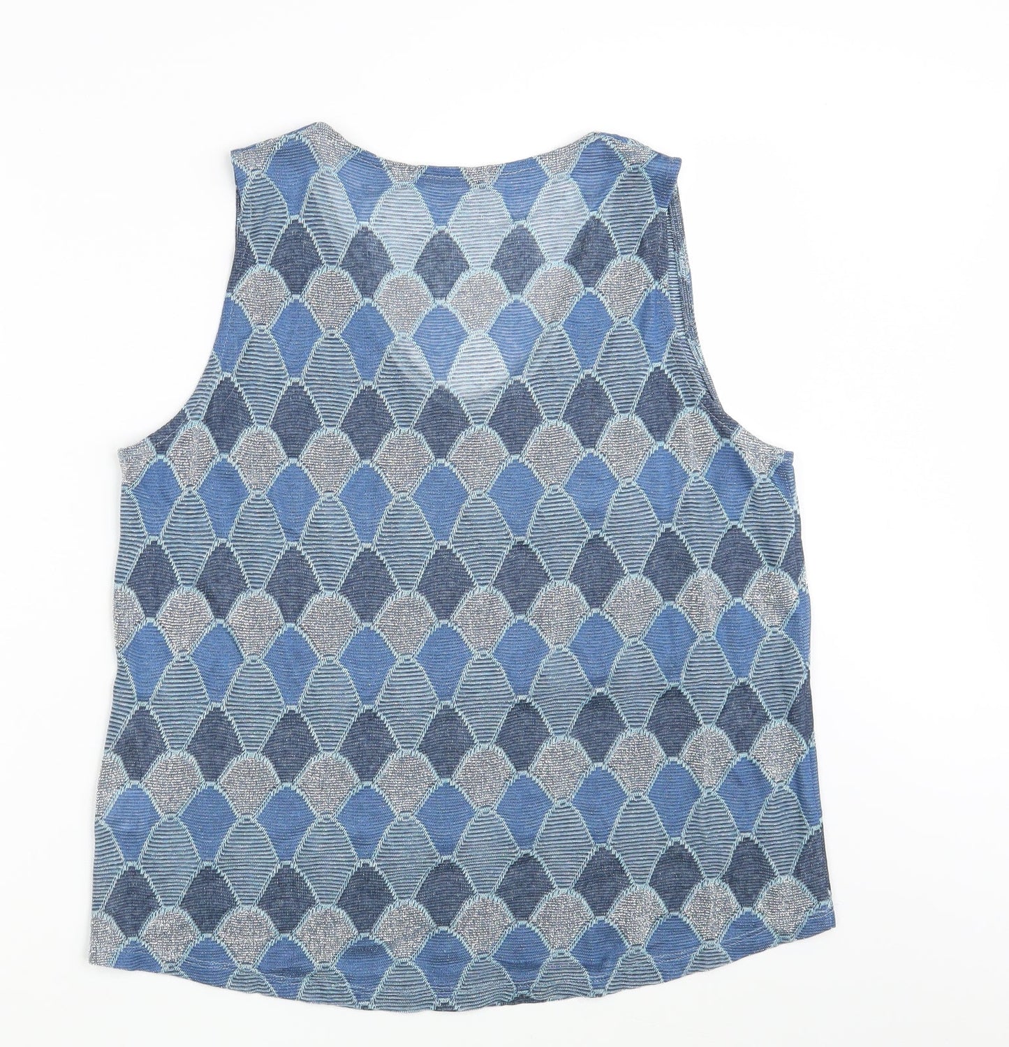 DanevaDNV Womens Blue Argyle/Diamond  Vest Sweatshirt Size XL