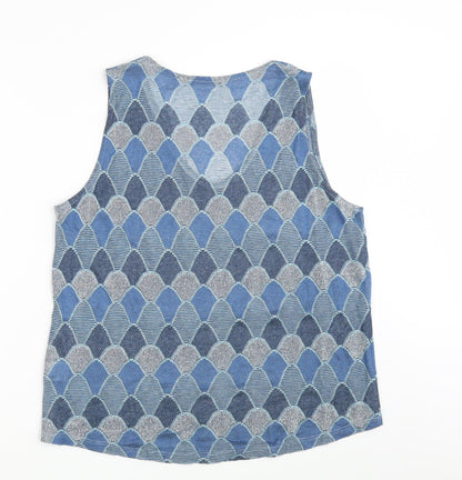 DanevaDNV Womens Blue Argyle/Diamond  Vest Sweatshirt Size XL
