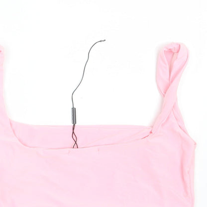 Womens UK Size 10 PRETTYLITTLETHING Pink Cropped Tank