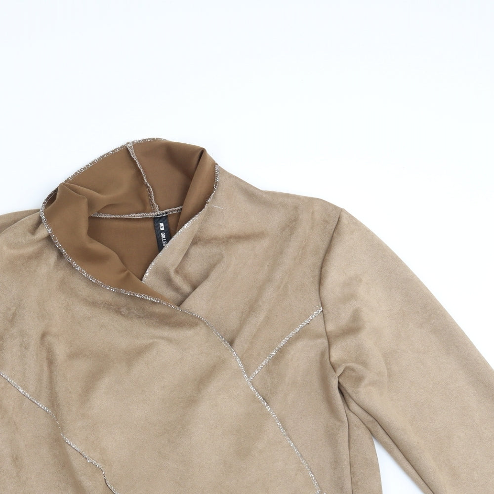 Womens UK Size One Size New Collection Brown Wrap Jumper
