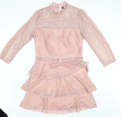 PRETTYLITTLETHING Womens Pink   Fit & Flare  Size 10