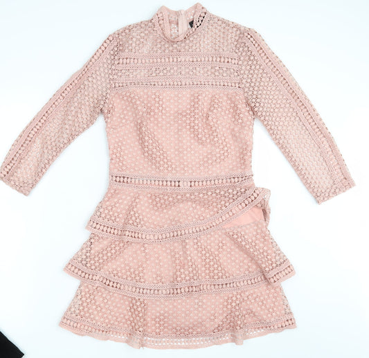 PRETTYLITTLETHING Womens Pink   Fit & Flare  Size 10