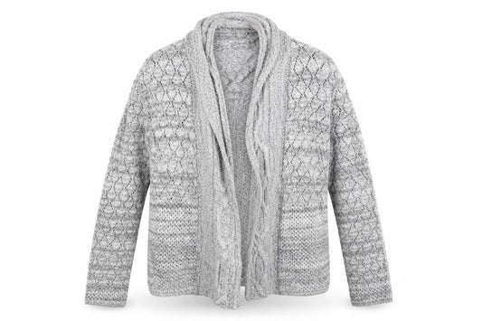 Classic Image Womens Grey  Knit Wrap Jumper Size M