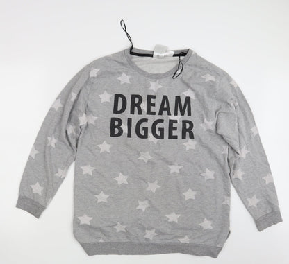 H&M Womens Grey Geometric  Pullover Sweatshirt Size M