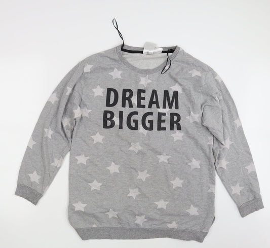 H&M Womens Grey Geometric  Pullover Sweatshirt Size M