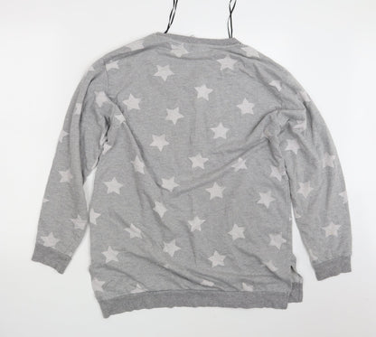 H&M Womens Grey Geometric  Pullover Sweatshirt Size M