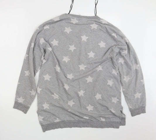 H&M Womens Grey Geometric  Pullover Sweatshirt Size M