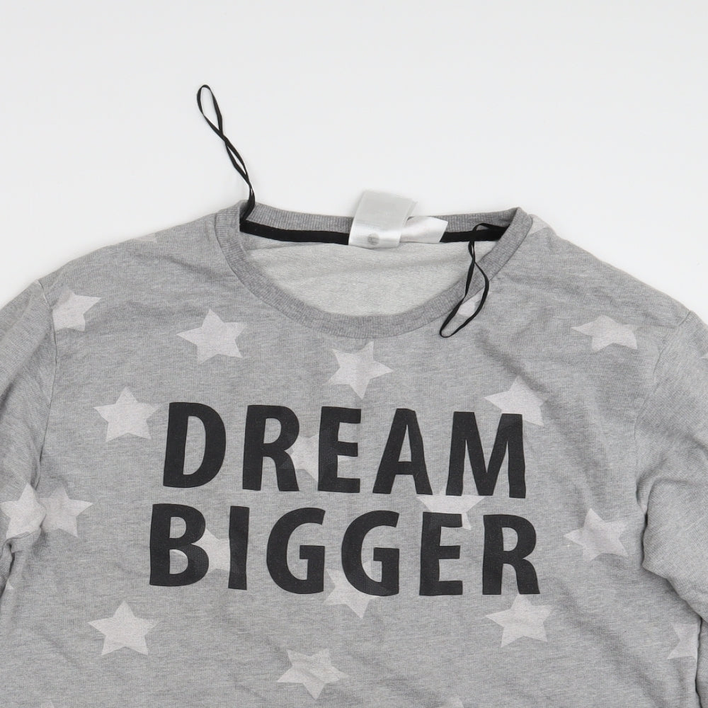 H&M Womens Grey Geometric  Pullover Sweatshirt Size M