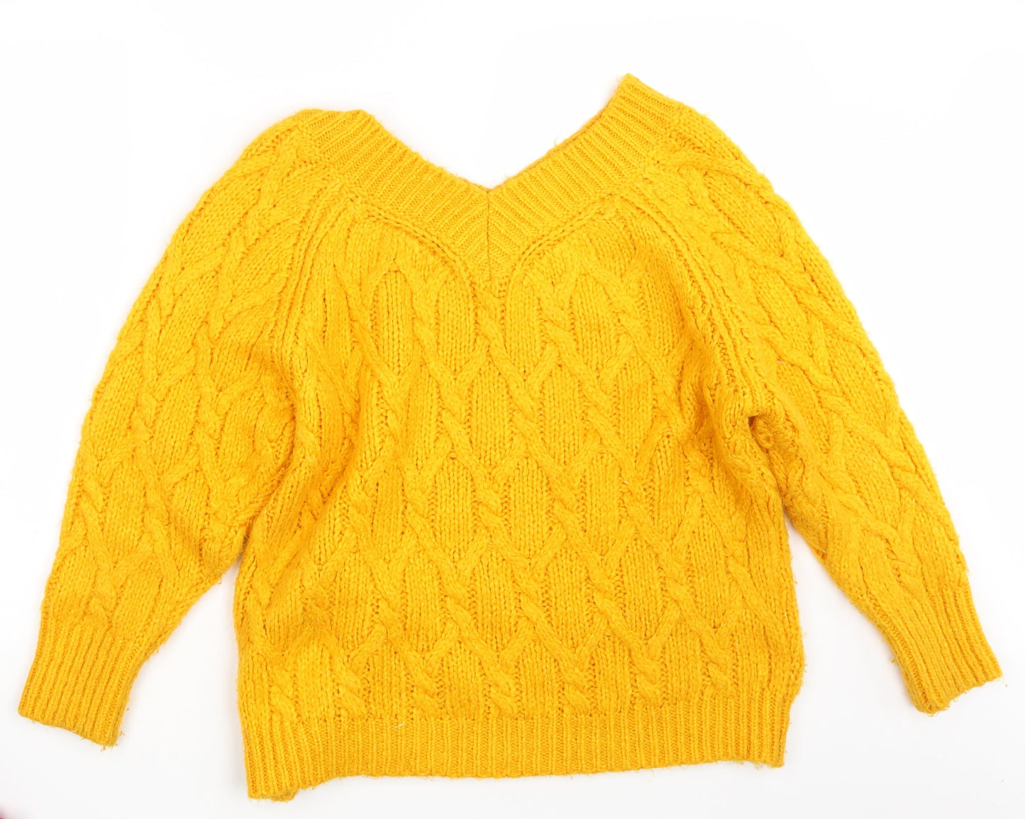 F&F Womens Yellow  Knit Pullover Jumper Size 10