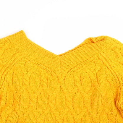 F&F Womens Yellow  Knit Pullover Jumper Size 10