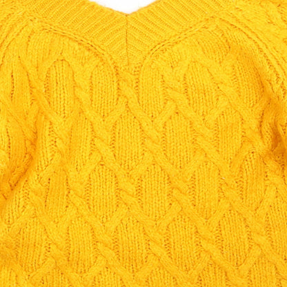F&F Womens Yellow  Knit Pullover Jumper Size 10