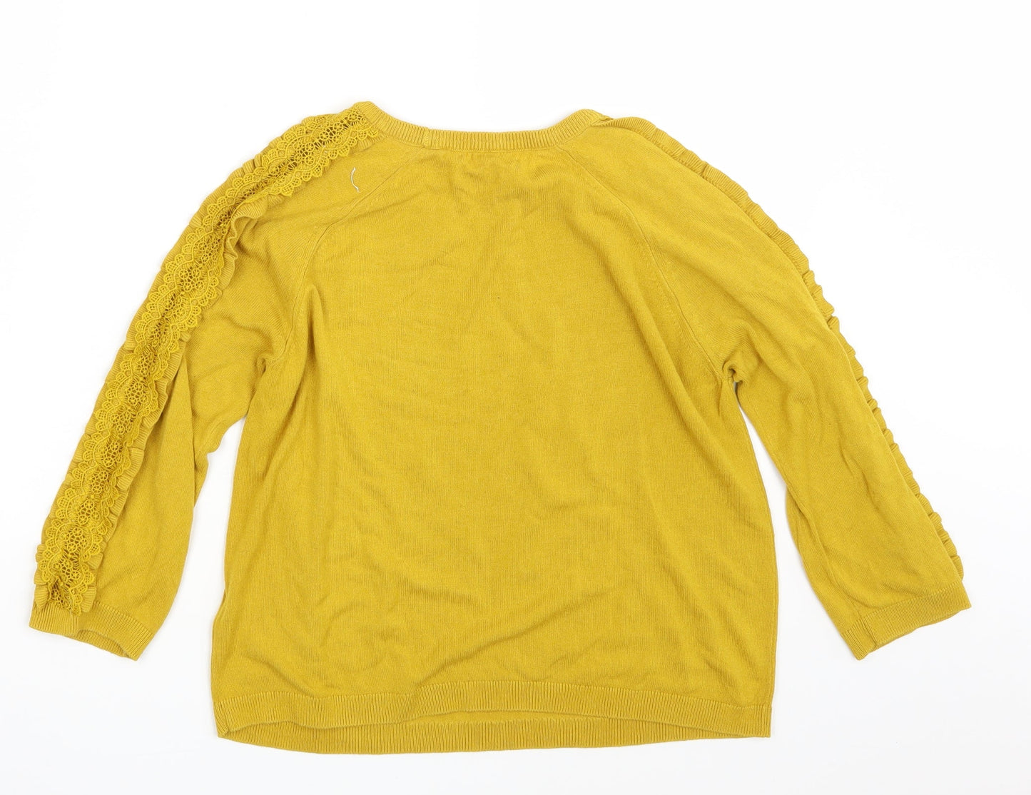 Womens UK Size 10 Per Una Yellow Pullover Jumper