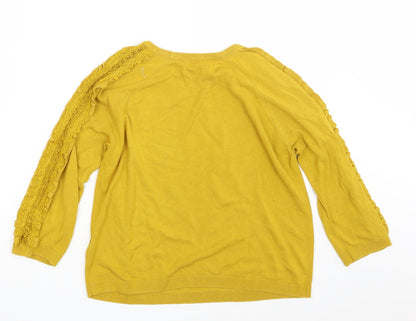 Womens UK Size 10 Per Una Yellow Pullover Jumper