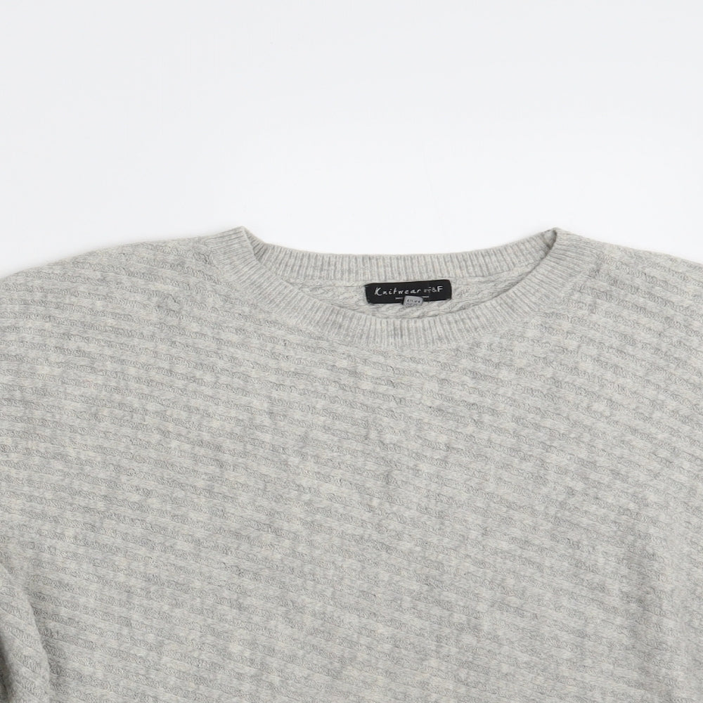 F&F Womens Grey  Knit Pullover Jumper Size 16