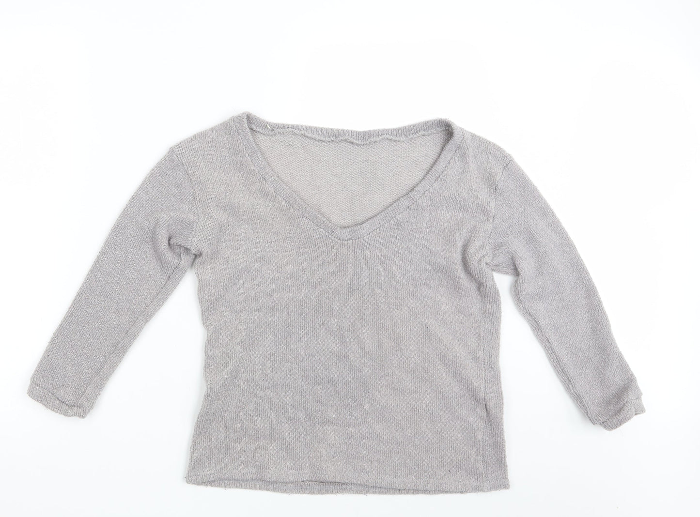 Womens UK Size L Preworn Grey Pullover Jumper