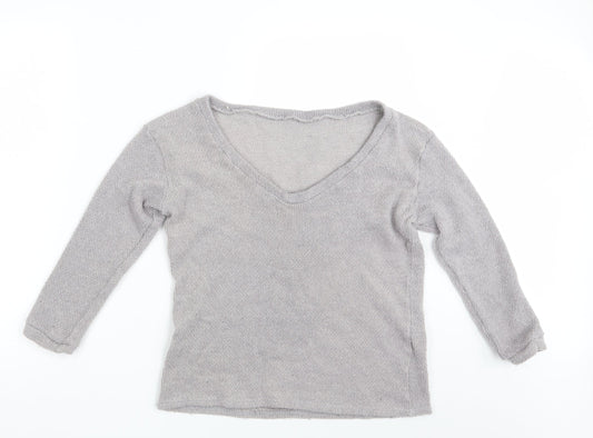 Womens UK Size L Preworn Grey Pullover Jumper