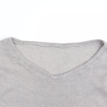 Womens UK Size L Preworn Grey Pullover Jumper