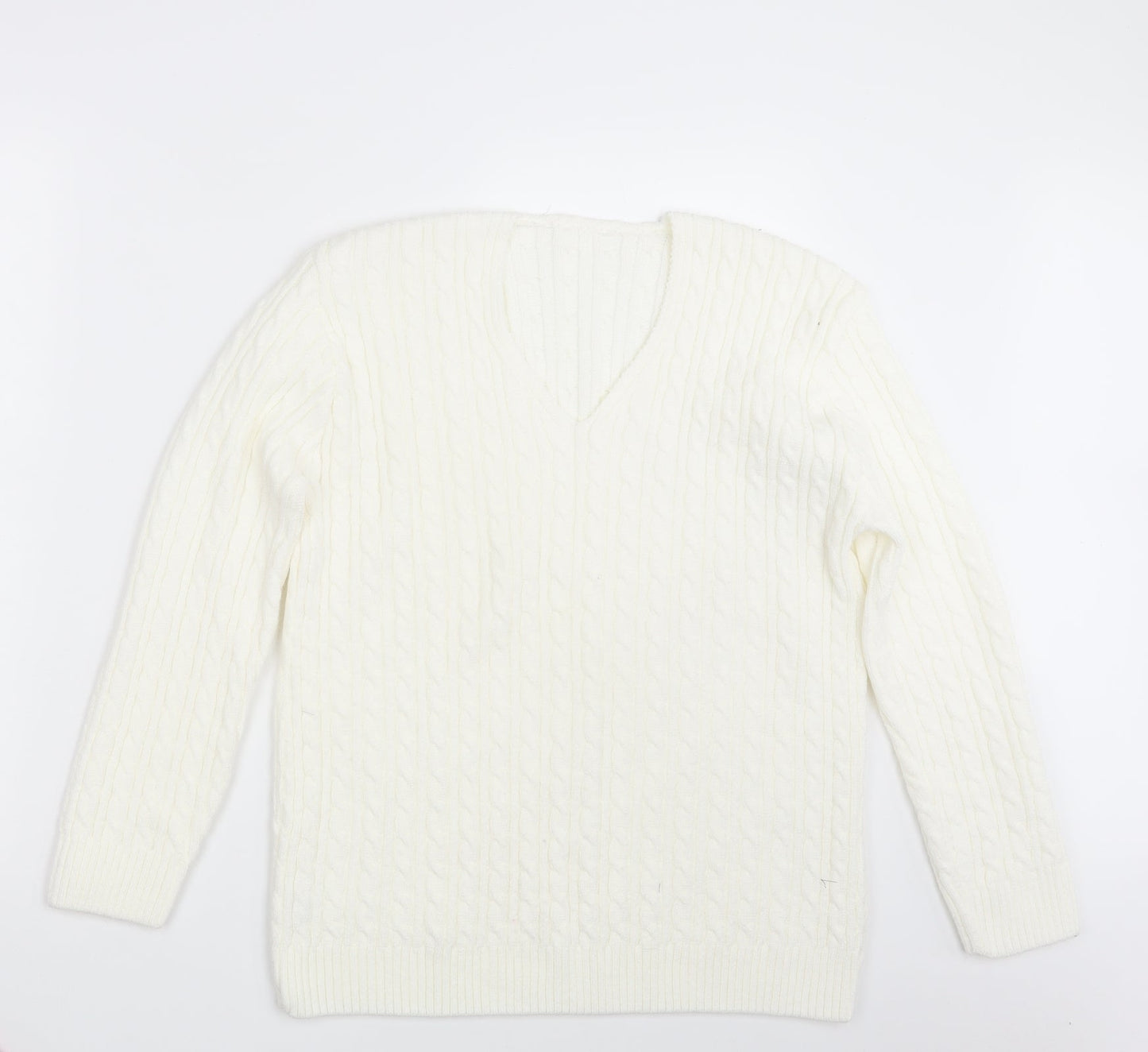 Womens UK Size One Size Preworn Ivory Pullover Jumper