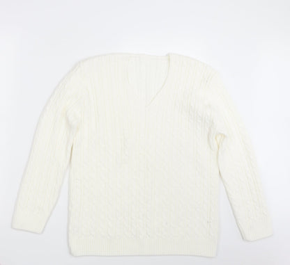 Womens UK Size One Size Preworn Ivory Pullover Jumper