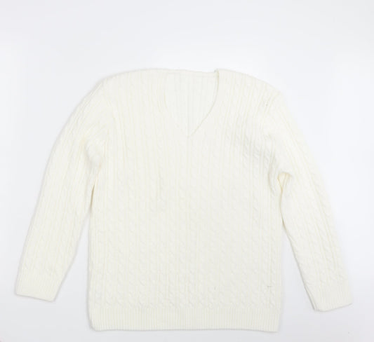 Womens UK Size One Size Preworn Ivory Pullover Jumper