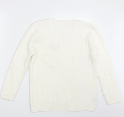 Womens UK Size One Size Preworn Ivory Pullover Jumper
