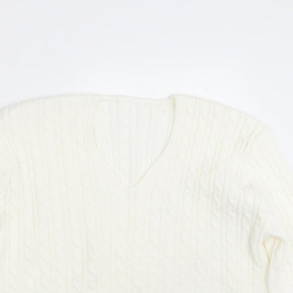 Womens UK Size One Size Preworn Ivory Pullover Jumper