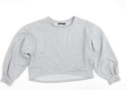 Nasty Gal Womens Grey   Pullover Sweatshirt Size 14  - Cropped
