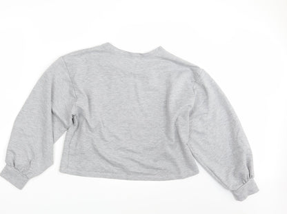 Nasty Gal Womens Grey   Pullover Sweatshirt Size 14  - Cropped