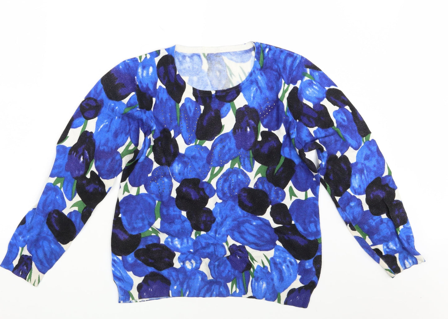 Womens UK Size One Size Preworn Blue Pullover Jumper