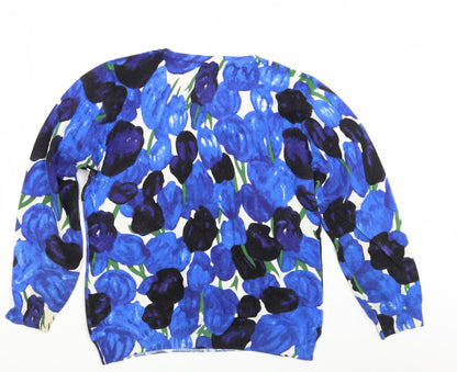 Womens UK Size One Size Preworn Blue Pullover Jumper