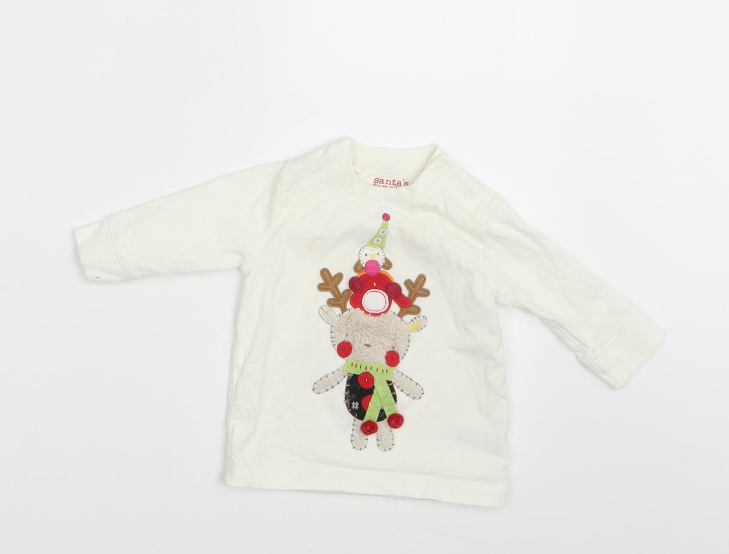 NEXT Girls Orange Floral  Basic T-Shirt Size 3-6 Months  - Seasonal Christmas Festive Holiday