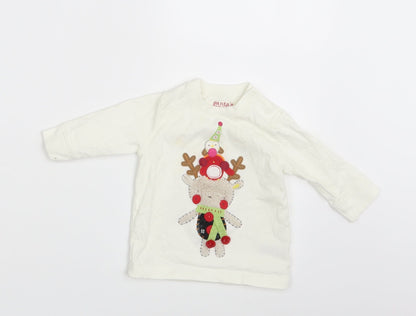 NEXT Girls Orange Floral  Basic T-Shirt Size 3-6 Months  - Seasonal Christmas Festive Holiday