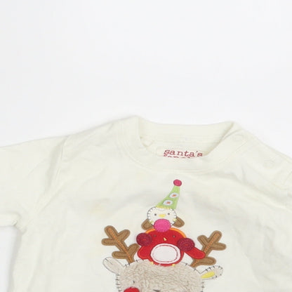 NEXT Girls Orange Floral  Basic T-Shirt Size 3-6 Months  - Seasonal Christmas Festive Holiday
