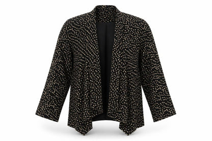Front view of Debenhams women’s black polka dot jacket blazer, size UK 10