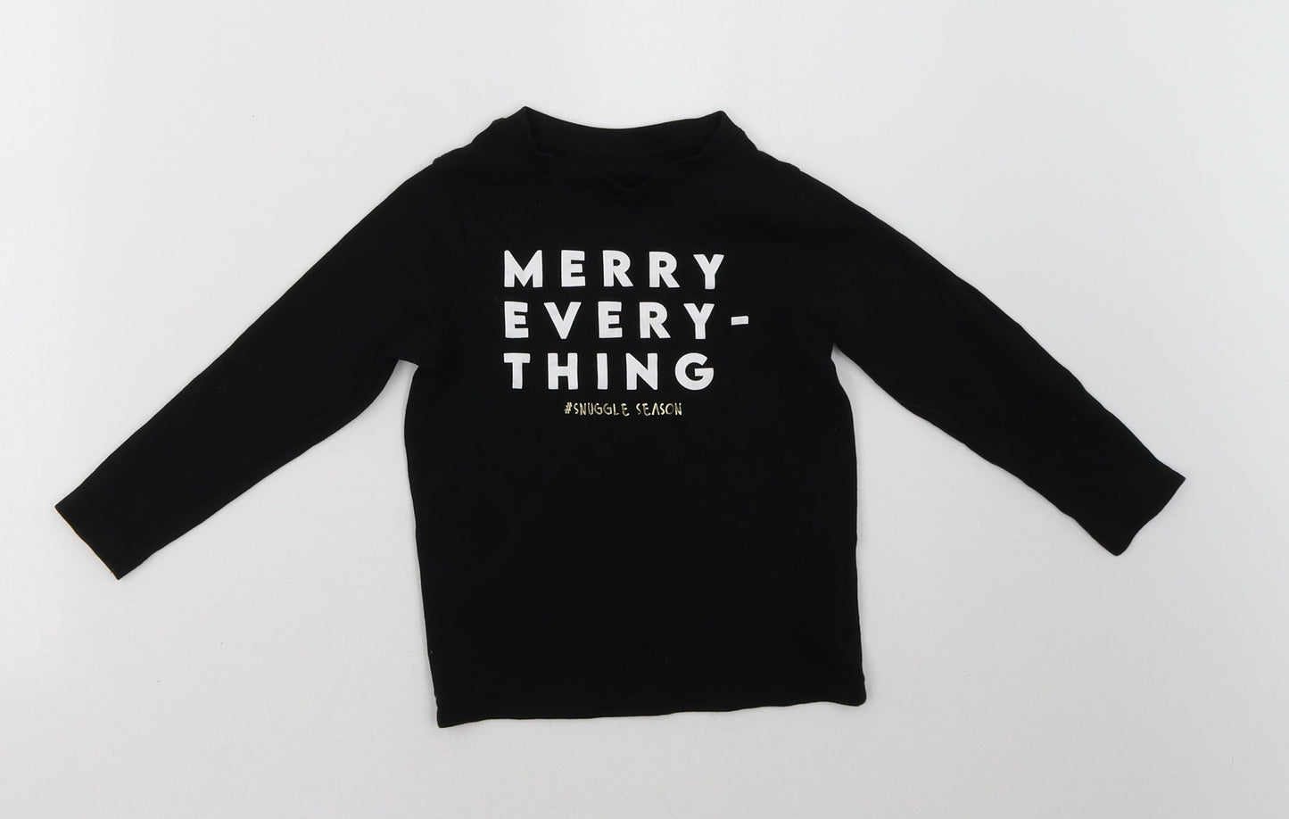 George Girls Black   Pullover Sweatshirt Size 4-5 Years  - christmas