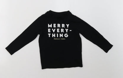 George Girls Black   Pullover Sweatshirt Size 4-5 Years  - christmas