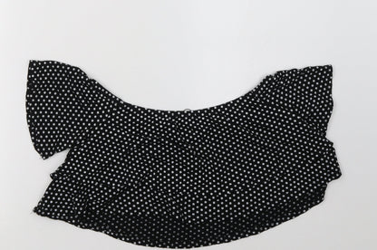 Boohoo Womens Black Polka Dot  Cropped Tank Size 10