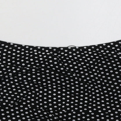 Boohoo Womens Black Polka Dot  Cropped Tank Size 10