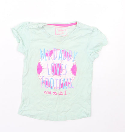 Young Dimension Girls Green   Basic T-Shirt Size 6-7 Years