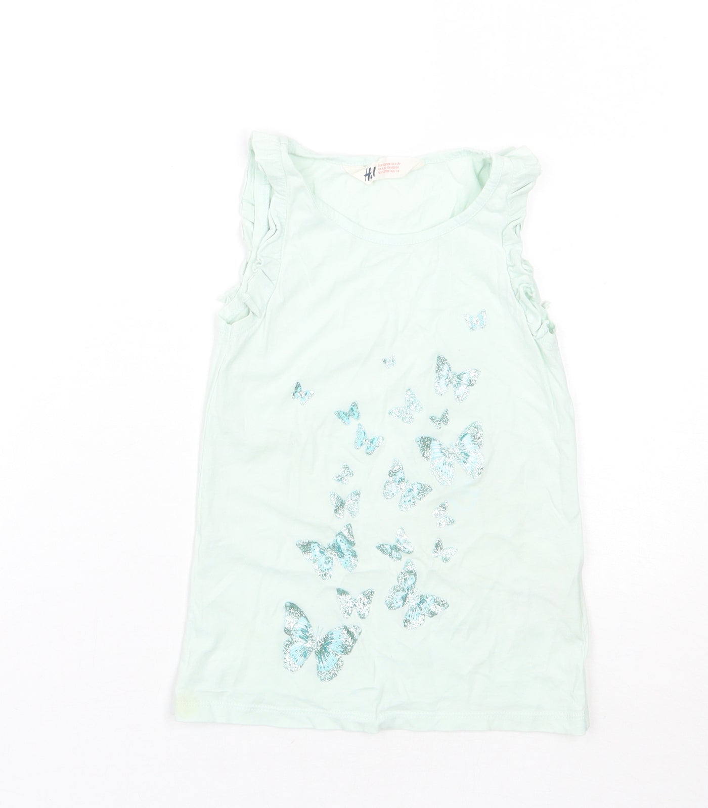 H&M Girls Blue Animal Print  Basic Tank Size 8 Years