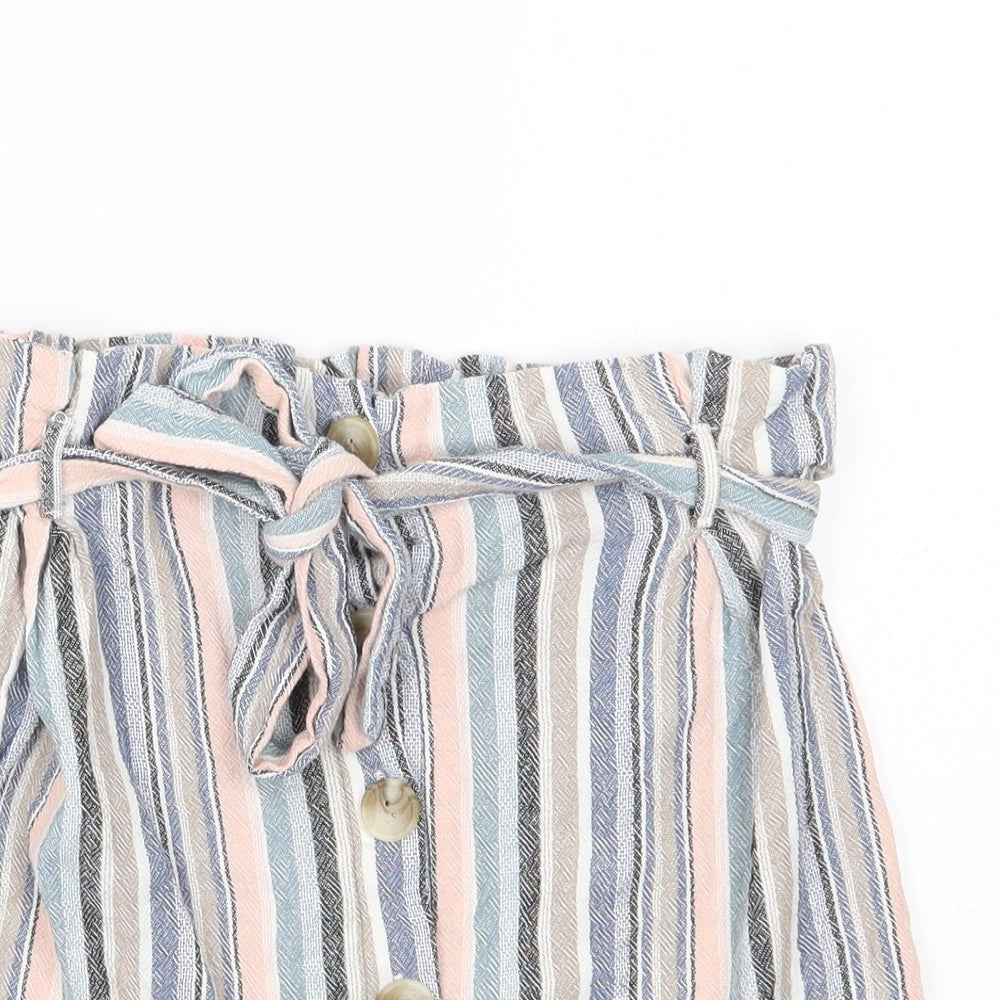 Newlook Womens White Striped  A-Line Skirt Size 10