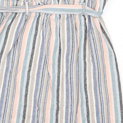 Newlook Womens White Striped  A-Line Skirt Size 10